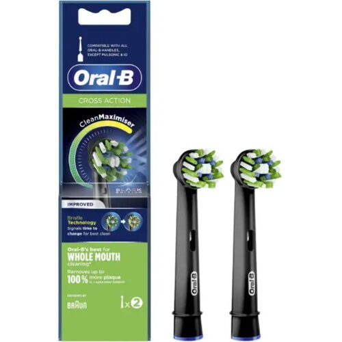 Oryginalna końcówka szczoteczki ORAL-B Pro CrossAction CleanMaximiser EB50BRB-2 (2 szt.) (Włókna w kształcie litery X usuwają więcej płytki)