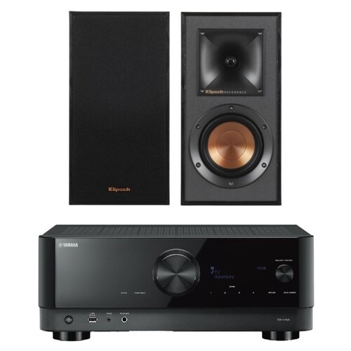 Amplituner Kina Domowego Yamaha MusicCast RX-V4A Czarny + Kolumny głośnikowe KLIPSCH R-41-M Czarny (2 szt.)