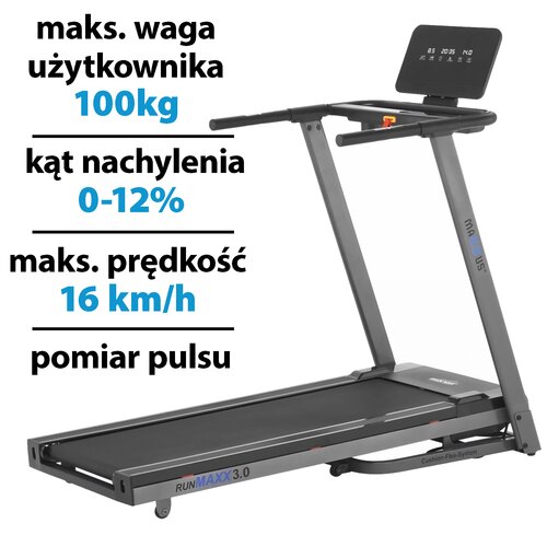 Bieżnia elektryczna MAXXUS RunMaxx 3.0 1290W 16km/h