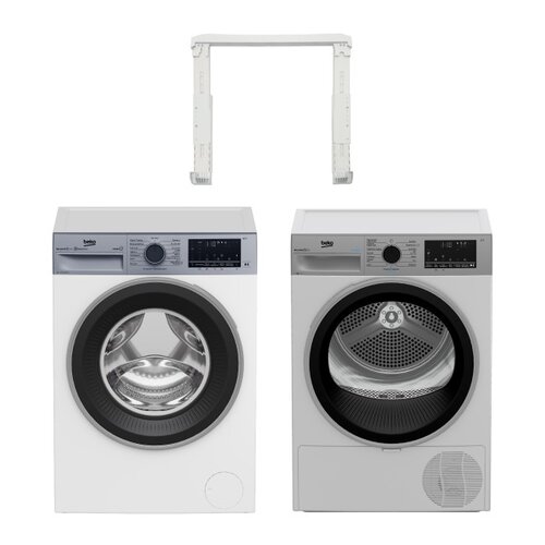 Pralka BEKO B3WFU57415WSPB 7kg 1400 obr + Suszarka BEKO B3T67249WSPB + Łącznik BEKO SLIM PSKS