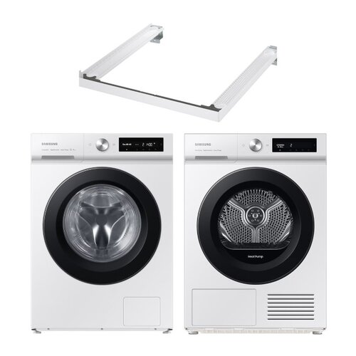 Pralka SAMSUNG BESPOKE WW11BB534DAW 11kg 1400 obr + Suszarka SAMSUNG DV90BB5245AW + Łącznik SAMSUNG SKK-SSW Biały