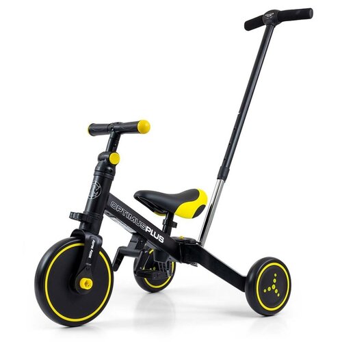 Rowerek biegowy MILLY MALLY Optimus Plus 4w1 Czarno-żółty