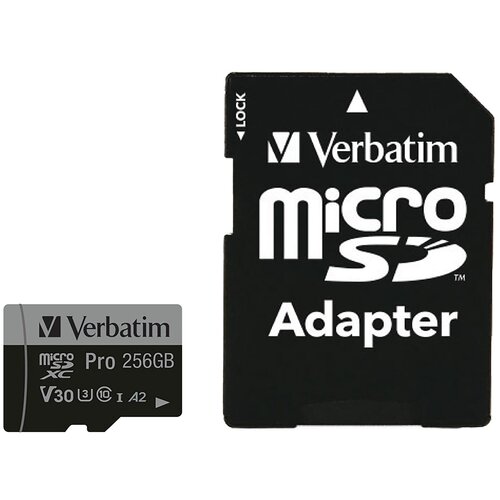 Karta pamięci VERBATIM Pro microSDXC 256GB + Adapter