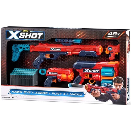 Zestaw wyrzutni ZURU X-Shot Excel Combo Hawk + Xcess + Fury 4 + Micro 36585