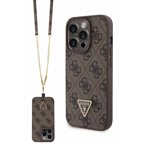 Etui GUESS Crossbody 4G Metal Logo do Apple iPhone 15 Pro Brązowy