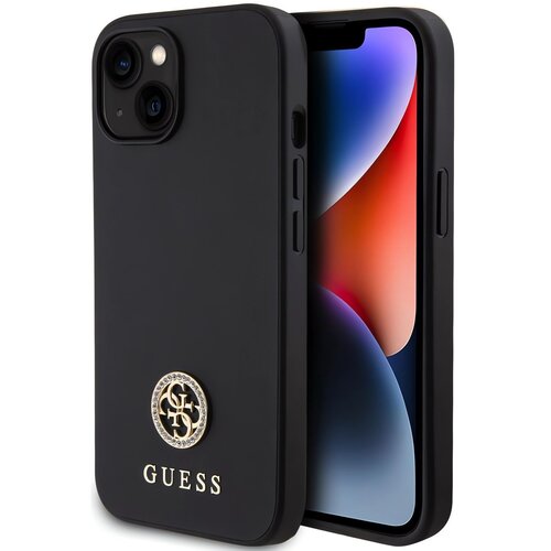 Etui GUESS Strass Metal Logo do Apple iPhone 15 Czarny