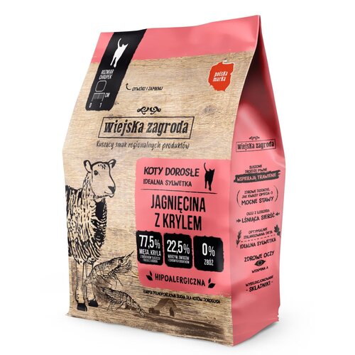 Karma dla kota WIEJSKA ZAGRODA Jagnięcina z krylem 400 g