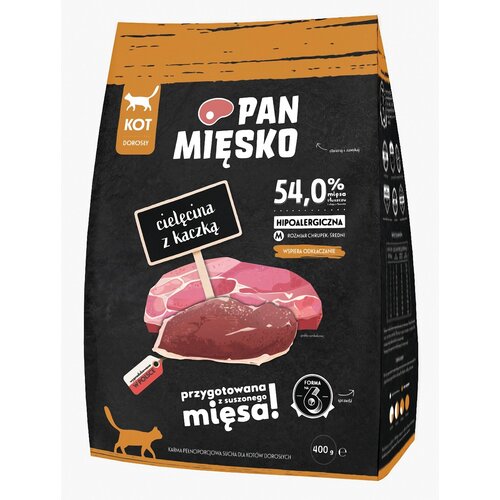 Karma dla kota PAN MIĘSKO Cielęcina z kaczką M 400 g