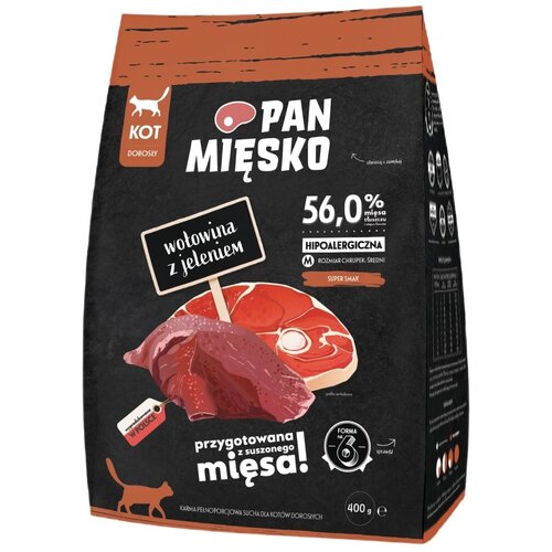 Karma dla kota PAN MIĘSKO Wołowina z jeleniem 400 g