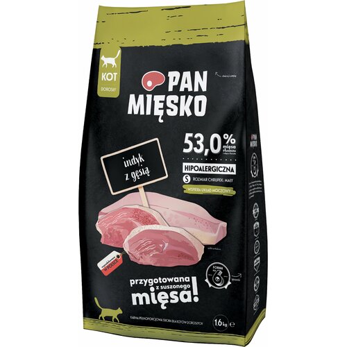 Karma dla kota PAN MIĘSKO Indyk z gęsią S 1.6 kg