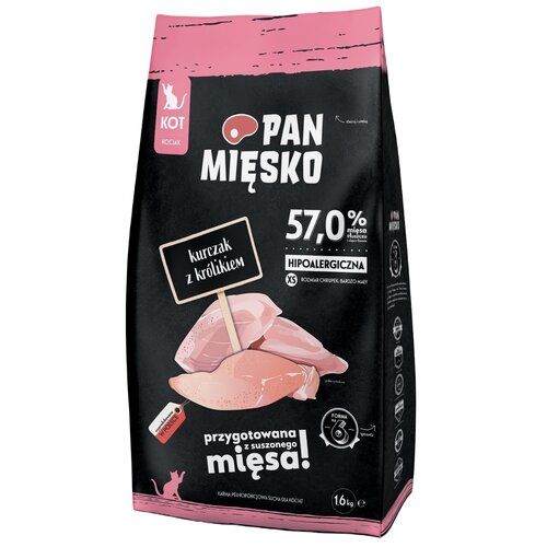 Karma dla kota PAN MIĘSKO Kurczak z królikiem 1.6 kg