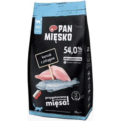 Karma dla kota PAN MIĘSKO Kurczak z pstrągiem S 1.6 kg