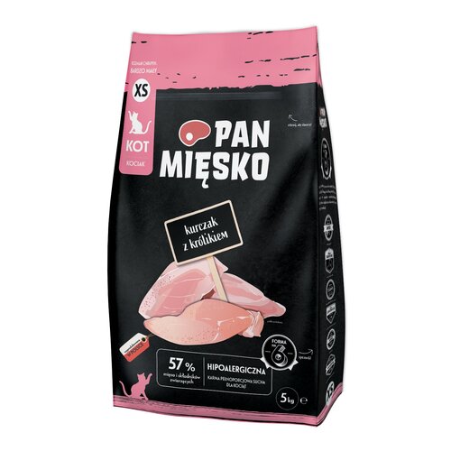 Karma dla kota PAN MIĘSKO Kurczak z królikiem 5 kg