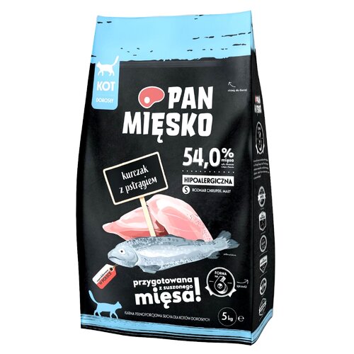 Karma dla kota PAN MIĘSKO Kurczak z pstrągiem S 5 kg