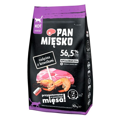 Karma dla kota PAN MIĘSKO Cielęcina z krewetkami 10 kg