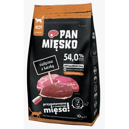 Karma dla kota PAN MIĘSKO Cielęcina z kaczką M 10 kg