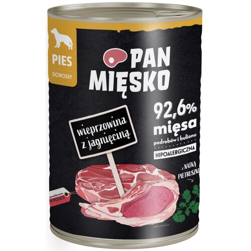 Karma dla psa PAN MIĘSKO Wieprzowina z jagnięciną 400 g