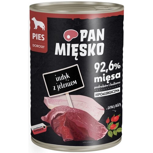 Karma dla psa PAN MIĘSKO Indyk z jeleniem 400 g