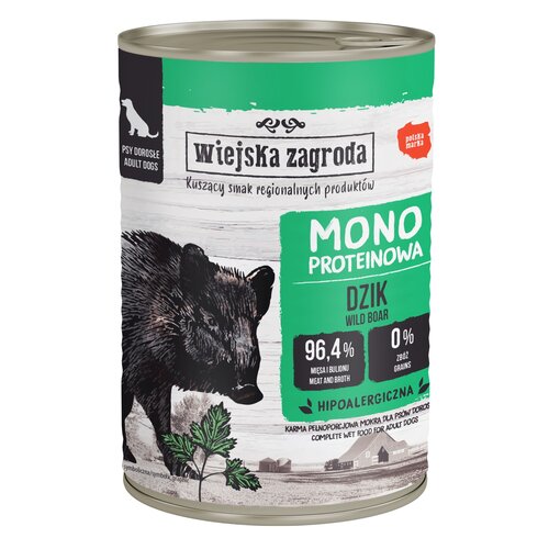 Karma dla psa WIEJSKA ZAGRODA Dzik 400 g