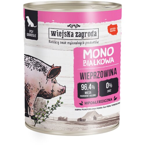 Karma dla psa WIEJSKA ZAGRODA Wieprzowina 800 g