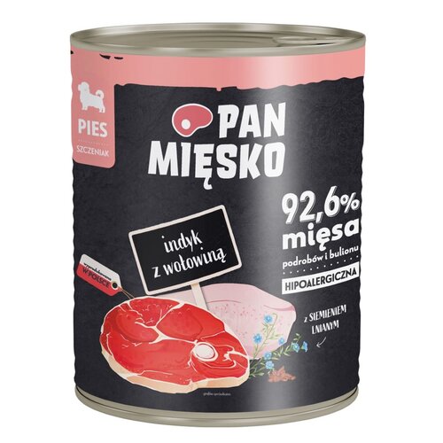 Karma dla psa PAN MIĘSKO Indyk z wołowiną 800 g