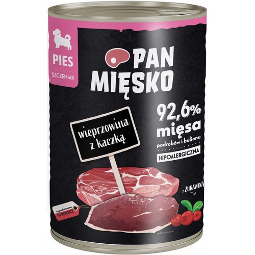 Karma dla psa PAN MIĘSKO Wieprzowina z kaczką 400 g