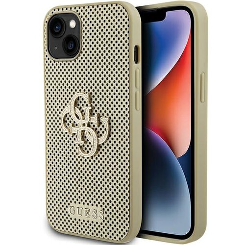 Etui GUESS Perforated 4G Glitter do Apple iPhone 15 Złoty