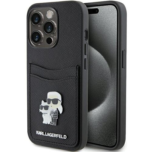 Etui KARL LAGERFELD Saffiano Cardslot do Apple iPhone 15 Pro Czarny