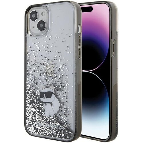 Etui KARL LAGERFELD Liquid Glitter do Apple iPhone 14 Plus/15 Plus Przezroczysty