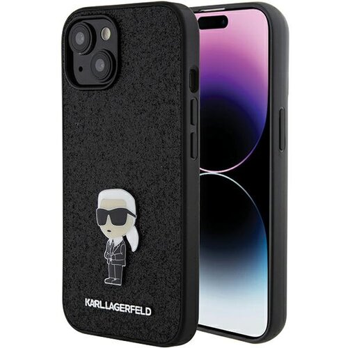 Etui KARL LAGERFELD Fixed Glitter do Apple iPhone 15 Czarny
