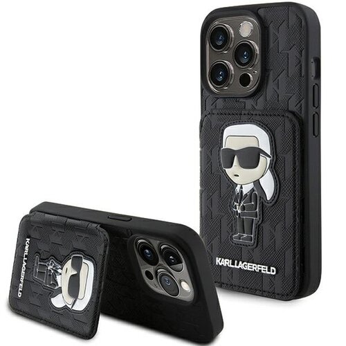 Etui KARL LAGERFELD Saffiano Cardslots do Apple iPhone 15 Pro Max Czarny