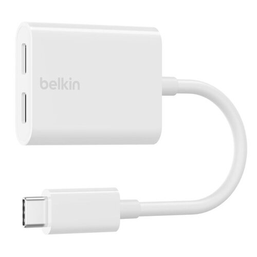 Adapter USB Typ-C - 2x USB Typ-C BELKIN F7U081BTWH Biały + Ładowarka