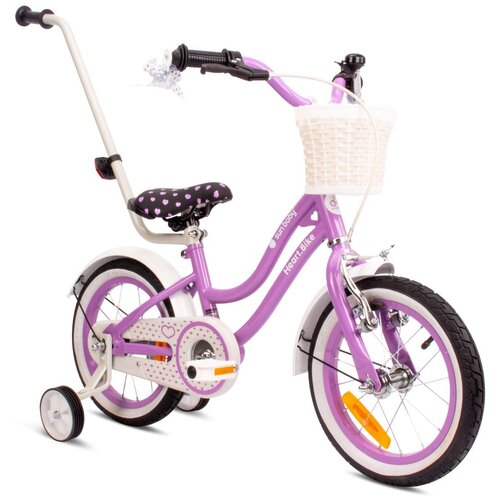 Rower dziecięcy SUN BABY Heart bike 14 cali dla dziewczynki Fioletowy