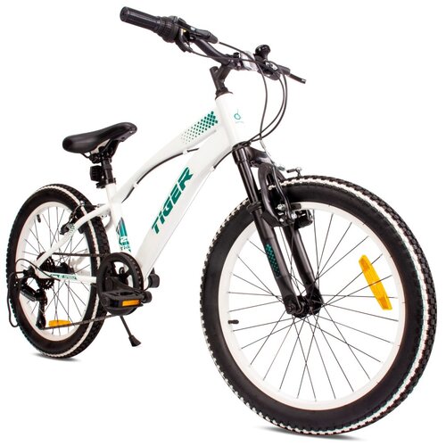 Rower dziecięcy SUN BABY Tiger Bike 20 cali dla chłopca Biało-zielony
