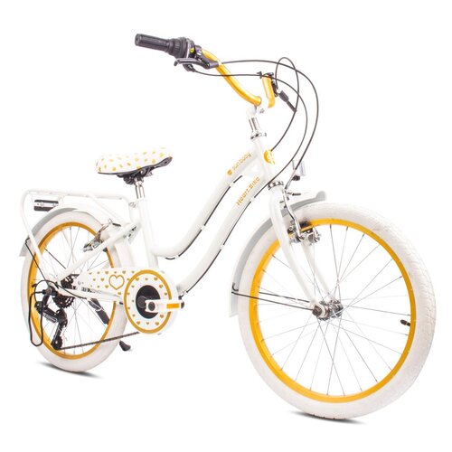 Rower dziecięcy SUN BABY Heart bike 20 cali dla dziewczynki Biało-złoty