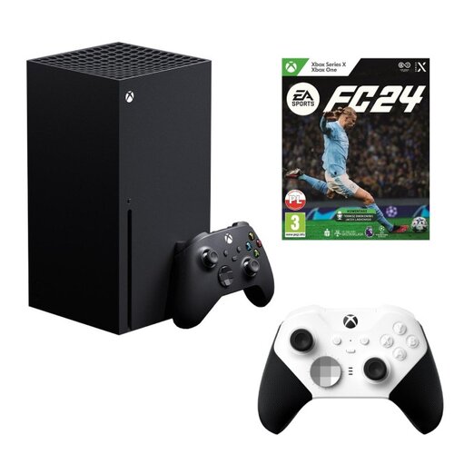 Konsola MICROSOFT Xbox Series X + Gra Xbox EA Sports FC 24 + Kontroler MICROSOFT bezprzewodowy Xbox Elite Series 2 - Core Biały