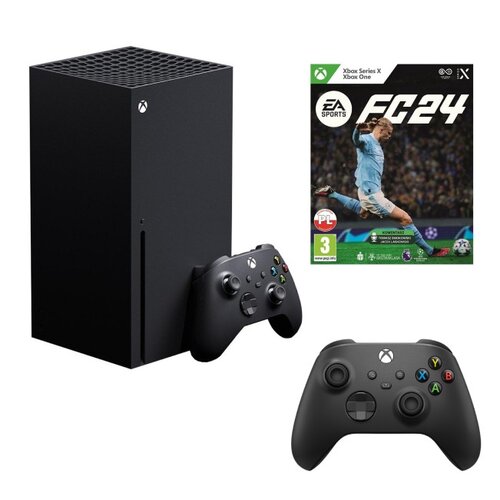 Konsola MICROSOFT Xbox Series X + Gra Xbox EA Sports FC 24 + Kontroler MICROSOFT bezprzewodowy Xbox Carbon Black