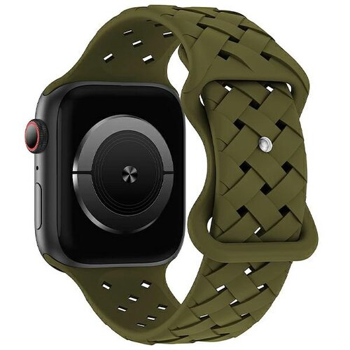 Pasek BELINE Silicone Woven do Apple Watch 4/5/6/7/8/9/SE/SE 2/SE 2022 (38/40/41mm) Oliwkowy