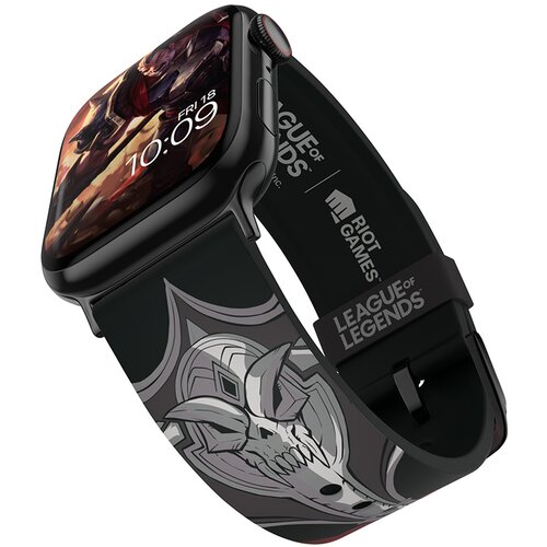 Pasek MOBY FOX League of Legends Darius do Apple Watch 2/3/4/5/6/7/8/9/SE/SE 2022/Ultra/Ultra 2 (38/40/41/42/44/45/49mm) Czarny