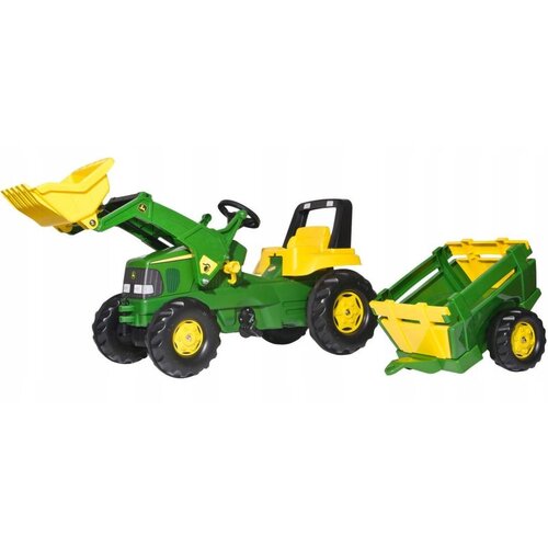 Jeździk ROLLY TOYS Traktor John Deere z łyżką i przyczepą