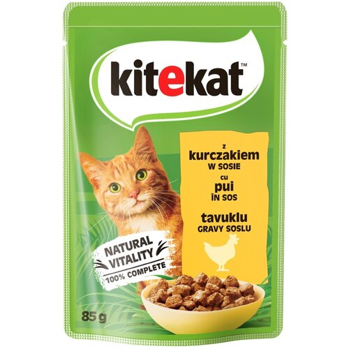 Karma dla kota KITEKAT z kurczakiem w sosie 85 g