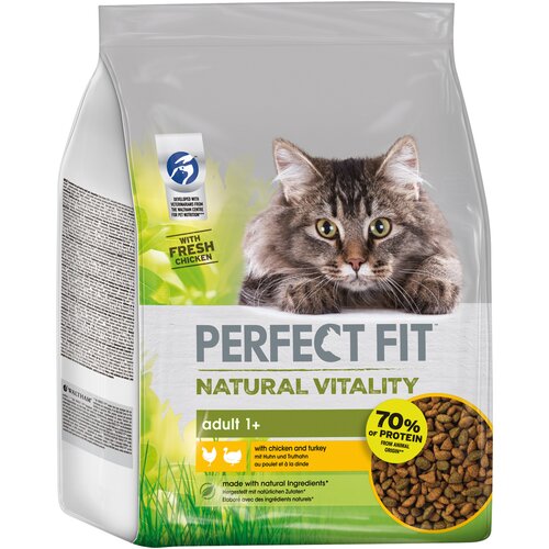 Karma dla kota PERFECT FIT Natural Vitality Indyk i kurczak 2.4 kg