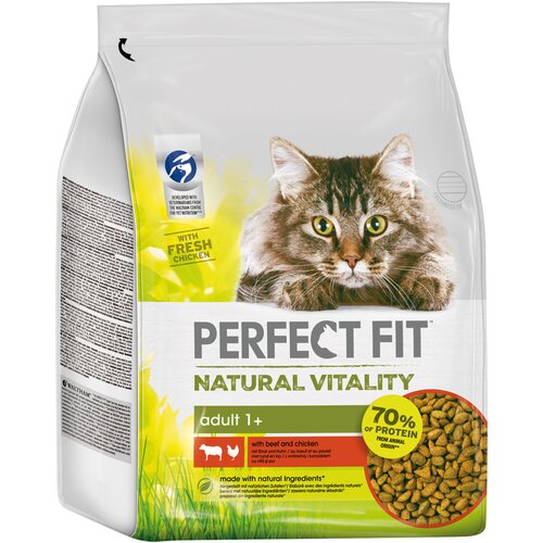 Karma dla kota PERFECT FIT Natural Vitality Wołowina i kurczak 2.4 kg