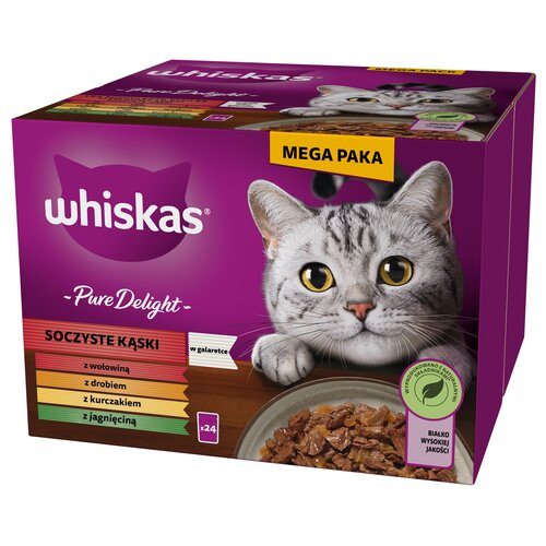 Karma dla kota WHISKAS Adult Pure Delight Mix Smaków (24 x 85 g)