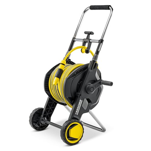 Wózek do węża ogrodowego KARCHER 2.645-345.0 z wężem PrimoFlex + Przyłącze kranowe KARCHER 3/4" 1/2"  2.645-006.0 + Szybkozłącze KARCHER Plus 2.645-193.0 + Szybkozłącze KARCHER Plus 2.645-194.0 + Zraszacz prosty KARCHER 2.645-264.0