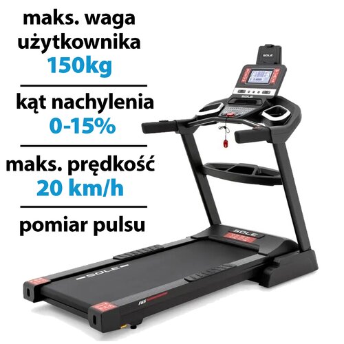 Bieżnia elektryczna SOLE by HAMMER F65 2206W 20km/h