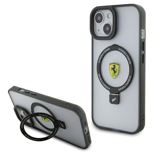Etui FERRARI Ring Stand do Apple iPhone 15 Przezroczysty