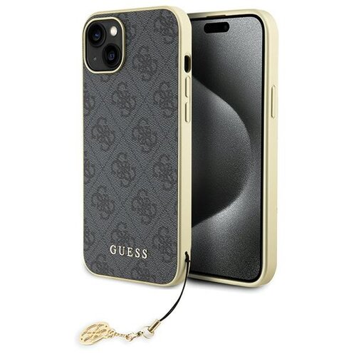 Etui GUESS 4G Charms do Apple iPhone 14 Plus/15 Plus Szary