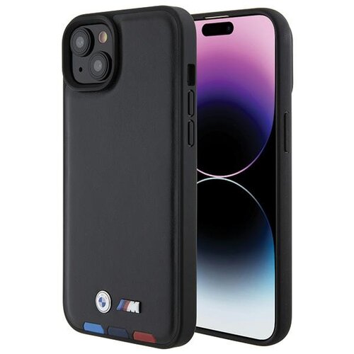 Etui BMW Stamp Tricolor do Apple iPhone 14 Plus/15 Plus Czarny