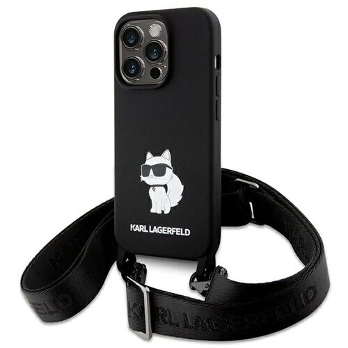 Etui KARL LAGERFELD Crossbody Silicone do Apple iPhone 15 Pro Max Czarny